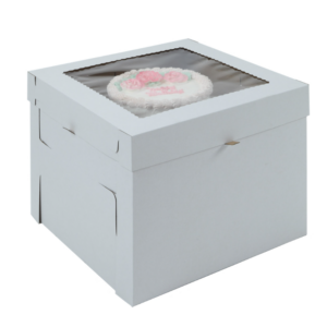 CAKE BOX & LID WITH WINDOW | CORRUGATED