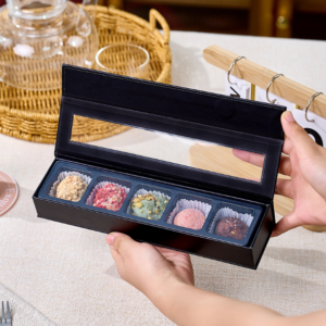 5-compartment windowed chocolate box, hard-pack, handmade, high-end Valentine's Day Ferrero Rocher chocolate gift box