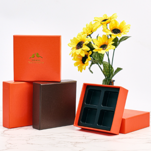 4-piece textured chocolate packaging box, empty box, gift box, snowflake crisp, simple and creative Ferrero Rocher chocolate box