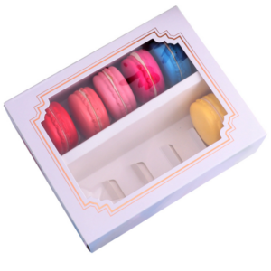 Baking packaging box, European style gold foil stamping, 5/10-piece macaron box, transparent window box, chocolate box