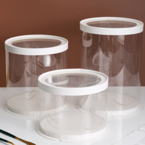 Clear Square Round Cake Box Wedding Birthday Party Gift Packaging PET Transparent Cake Boxes