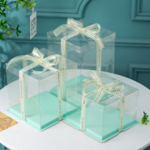 Wholesale transparent birthday cake boxes, 6-inch, 8-inch, 10-inch, 12-inch, double-layer, tall, three-in-one