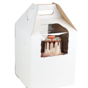 Extra Strong Heavy Duty "Super Tall" Corrugated Cake Box with Handle