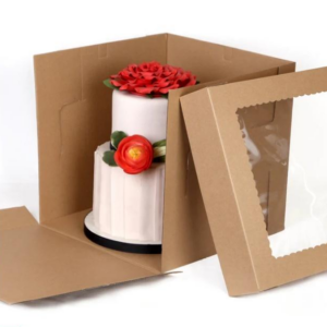 Tall Window Cake Box - Kraft Brown