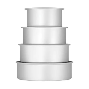 CAKE PAN/TIN | ROUND SET OF 4 (6-8-10-12 INCH) | 3 INCH DEEP