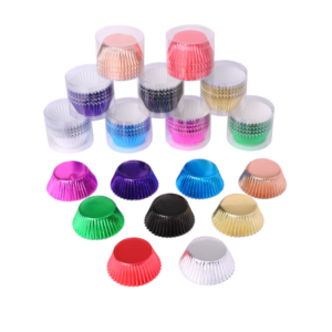 100 PVC tub baking muffin cups, colored thickened aluminum foil oil-proof cake liners