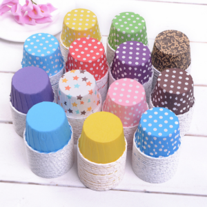 In Stock High-Temperature Resistant Coated Roll-Top Cups, Muffin Cups, Medium Baking Molds