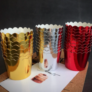 Gold, Silver, Red Glossy Aluminum Foil High-Temperature Baking Paper Cups