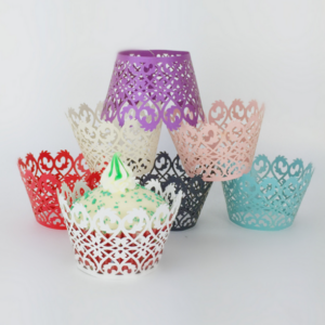 European Style Pattern Cutout Lace Cake Paper Cups, Decorative Edge Bands