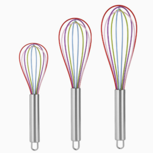 Manual Stainless Steel Handle Silicone Multi-Purpose Whisk for Cake and Cream Whipping