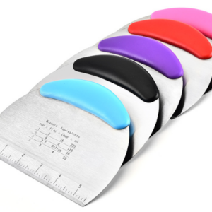 Semi-Circular Stainless Steel Flour Cutter with Graduated Scale for Dough Portioning Baking Tool