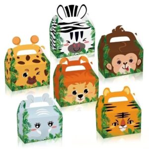 Jungle Animals - Forest - Tiger - Lion - Giraffe - Elephant - Zebra - Party Gift Box
