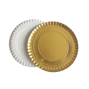 Good Quality Gold Disposable Round Paper Plates Paper Tray