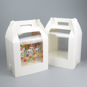 Handheld lollipop packaging box with window candy packaging box