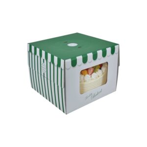 Customised 8-inch carry-out cake box with window, made from food-grade material