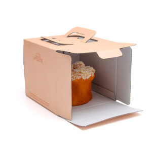 High-quality pink corrugated cardboard cake boxes with handles – customisation available