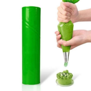Green roll piping bags made of food-grade LDPE material, customizable
