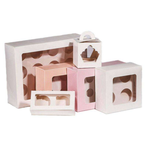 Wholesale 2/4/6/12/24 piece muffin boxes, mousse cupcake boxes with windows