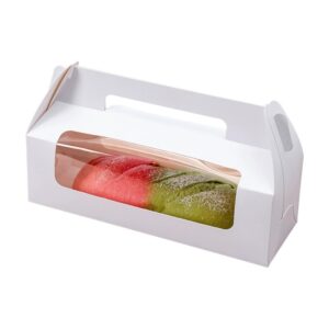 Handheld transparent cake roll packaging box, Swiss roll mousse box