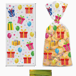 Transparent OPP Candy Bags for Birthday Parties and Snacks