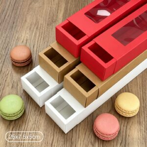 Food-grade macaron packaging box with transparent window for cookies, candies, and desserts